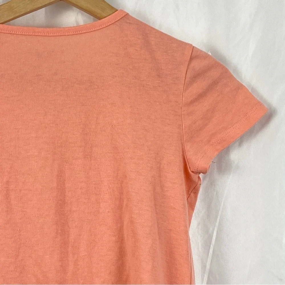 Justice Girl Kids Orange Short Sleeve Tiger Graphic Tee Front Tie Size Medium